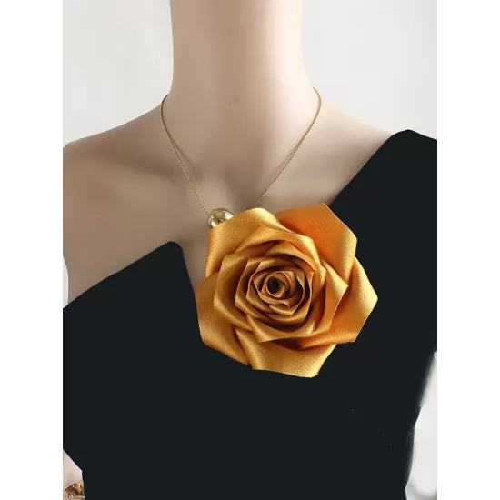 Flower Shape Solid Color Brooch Accessories