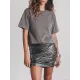 Elastics Pleated Shiny Bodycon Skinny Skirts