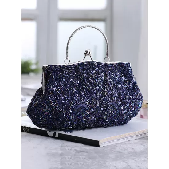 Vintage Evening Beaded Sequined Handbag