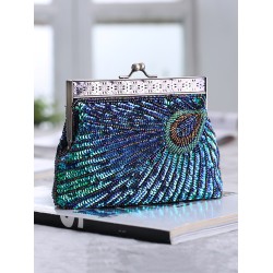 4 Colors Urban Geometric Sequined Makeup Bag Handbag