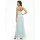 Evening Sleeveless Embroidered Solid Color V-Neck Maxi Dress