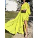 Irregularity Loose Pleated Solid Color One-Shoulder Maxi Dresses