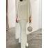 Batwing Sleeves Pearl Solid Color Round-Neck Shirts&Skirts Suits