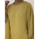 Batwing Sleeves Pearl Solid Color Round-Neck Shirts&Skirts Suits