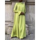 Solid Color Flared Sleeves Long Sleeves High-neck Maxi Dresses