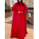 Solid Color Flared Sleeves Long Sleeves High-neck Maxi Dresses