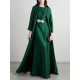 Embroidered Solid Color Long Sleeves Loose Evening Dresses