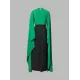 Batwing Sleeves Bandage Contrast Color Split-Front Zipper V-Neck Evening Dresses