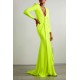 Long Sleeves Skinny Solid Color Tasseled Zipper V-Neck Maxi Evening Dresses