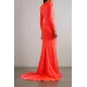 Long Sleeves Skinny Solid Color Tasseled Zipper V-Neck Maxi Evening Dresses