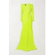 Long Sleeves Skinny Solid Color Tasseled Zipper V-Neck Maxi Evening Dresses