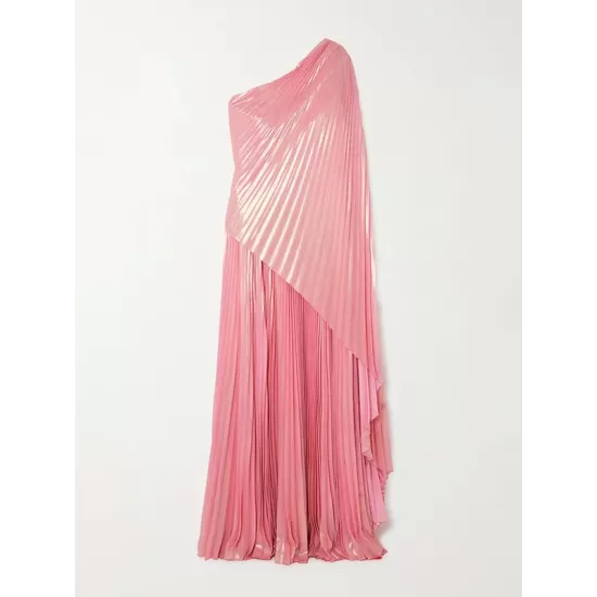 Loose Asymmetric Pleated One-Shoulder Maxi Dresses