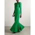 Bodycon Mermaid Hollow Solid Color Round-Neck Evening Dresses Maxi Dresses