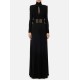 Long Sleeves Pleated Solid Color Split-Side V-Back High-Neck Evening Dresses Maxi Dresses