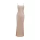 See-Through Sequined Split-Joint Bodycon Skinny Spaghetti-Neck Maxi Dresses