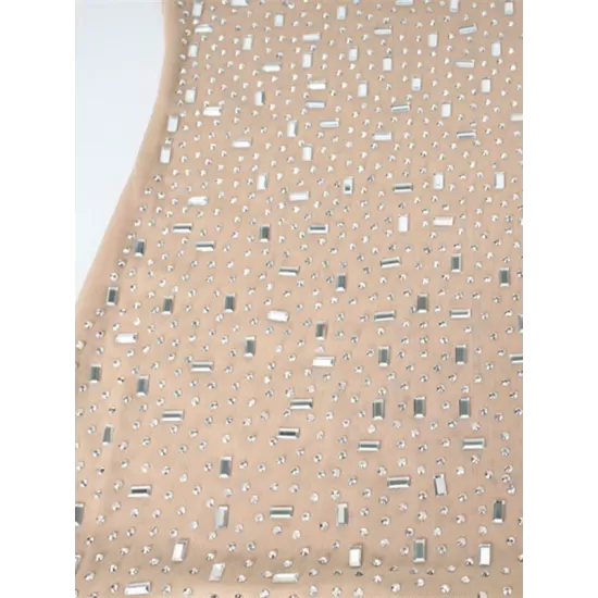 See-Through Sequined Split-Joint Bodycon Skinny Spaghetti-Neck Maxi Dresses