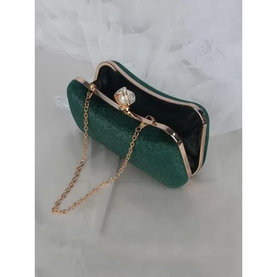 Vintage Solid Color Velvet Hand Bag