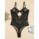 Sexy Lace Split-Joint Underwired Hollow Teddy Lingerie