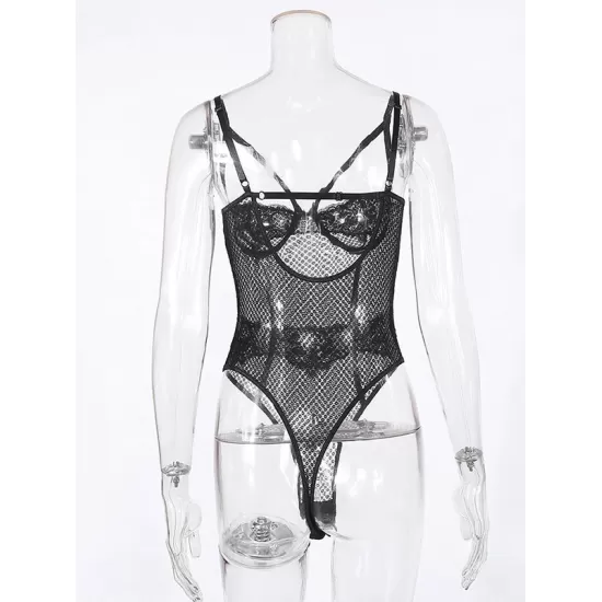 Sexy Gauze Underwired Split-Joint Teddy Lingerie