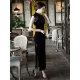 Black Velvet Lace Long Cheongsam Dress