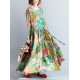 National Style Flower Printed Long Dress