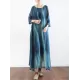 Artistic Retro 2 Pieces Printed Round-Neck Loose Maxi Dress