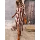 Vacation Loose Striped V-Neck Dress