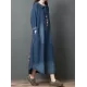 Loose Denim Shirt Maxi Dresses