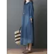 Loose Denim Shirt Maxi Dresses