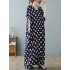 Urban Loose Batwing Sleeves Polka-Dot Printed A-Line Maxi Dress