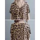 Loose Leopard V-Neck Batwing Sleeves Maxi Dress