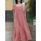 Simple Solid Color U-Neck Pleated Short Sleeves Maxi Dress