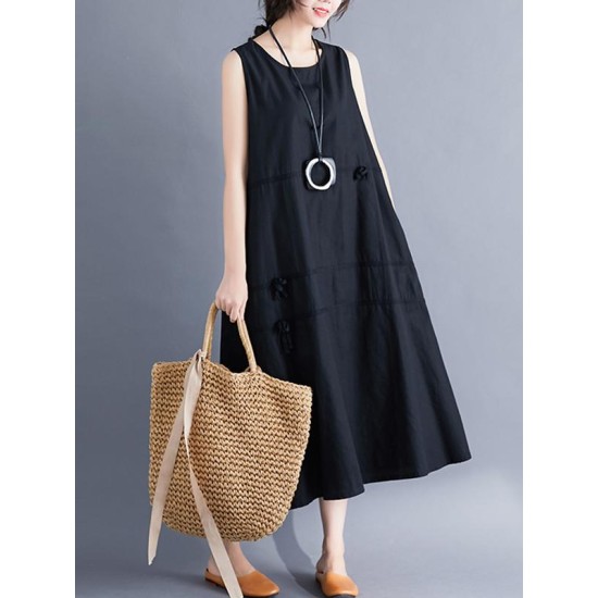 Casual Sleeveless A-line Long dress