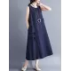 Casual Sleeveless A-line Long dress