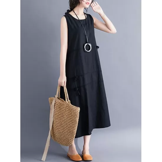 Casual Sleeveless A-line Long dress