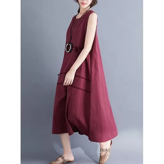 Casual Sleeveless A-line Long dress