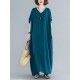 9 Colors Loose Solid Color V-Neck Maxi Dress