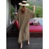 Loose Soft Batwing Sleeve Long Dress