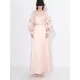 Hollow Solid Color A-Line Long Sleeves Round-Neck Maxi Dresses