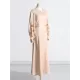 Hollow Solid Color A-Line Long Sleeves Round-Neck Maxi Dresses