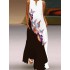 Butterfly Print A-Line Loose Round-Neck Maxi Dresses