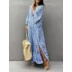 Leopard Split-Side Sun Protection Batwing Sleeves Loose V-Neck Maxi Dresses Cover-Ups Swimwear