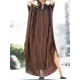 Buttoned Pockets Striped Batwing Sleeves Half Sleeves Round-Neck Maxi Dresses Beach Cover-Up