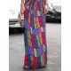 Skinny Sleeveless Contrast Color Plaid Printed High Neck Maxi Dresses