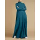 Casual Loose 4 Colors High-Neck Long Sleeves Maxi Dress