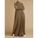 Casual Loose 4 Colors High-Neck Long Sleeves Maxi Dress