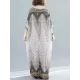 Ethnic Printed Plus Size V-Neck Batwing Sleeve Maxi Dress