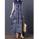 Loose National Style Sleeveless Long Dress