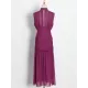 Urban Solid Color High Waisted Falbala Maxi Dress