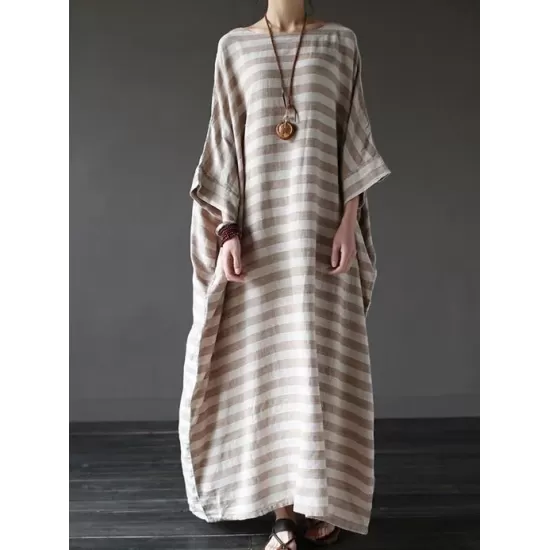 Vintage Loose Striped Dress